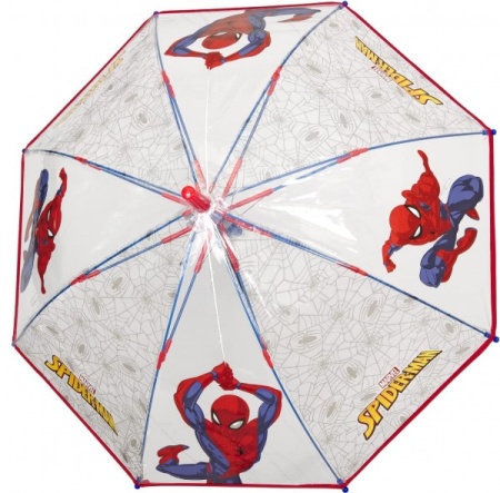 Umbrela Perletti Spiderman automata rezistenta la vant transparenta 45 cm