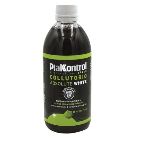 Apa de gura PlakKontrol Black Absolut White efect albire naturala, cu carbune activ 500ml