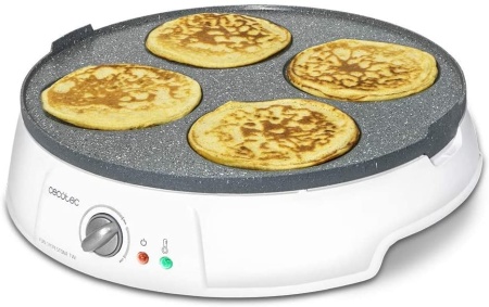 Aparat pentru preparat clatite CECOTEC 8008, placa reversibila,1200W, Diametrul placii 30cm,alb