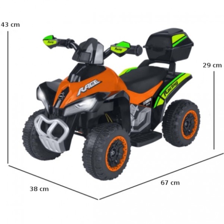 ATV Quad de teren electric pentru copii Globo acumulator 6V portocaliu cu verde