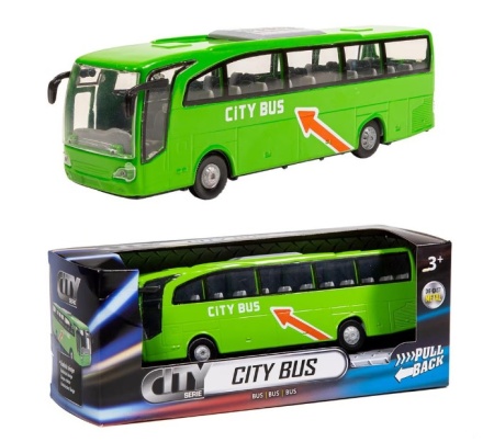 Autobuz de calatorie City Bus, de jucarie, pentru copii, din plastic, verde