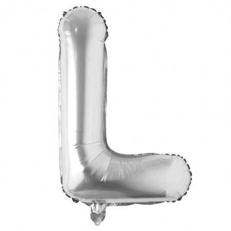 Balon aniversar Maxee, litera L, argintiu, 40 cm