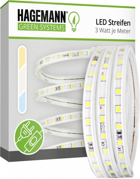 Banda LED Hageman, alb rece, 8 m - Img 1