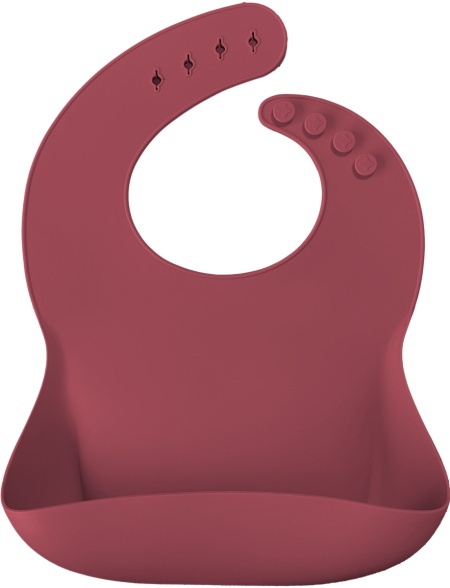 Baveta Basic Bib Minikoioi, 100% Premium Silicone â€“ Velvet Rose