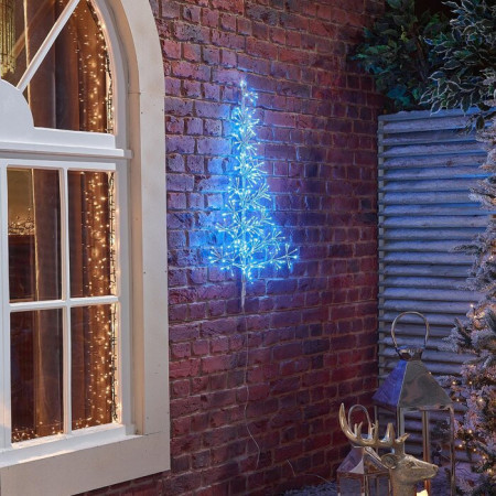 Brad de Craciun Starburst, Albastru, LED, 90 cm - Img 1