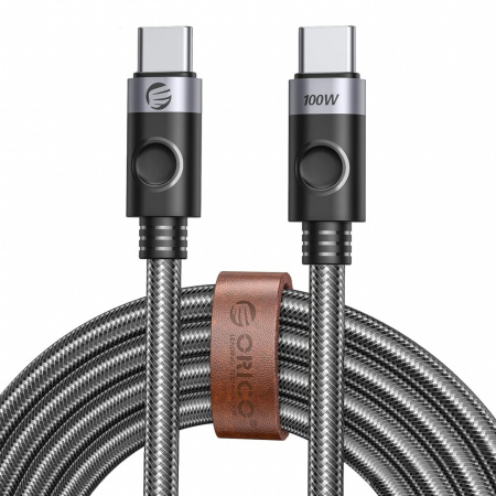 Cablu compatibil cu diferite modele de telefoane si laptop-uri cu interfata USB-C la USB C, Orico, 100W, 90 cm