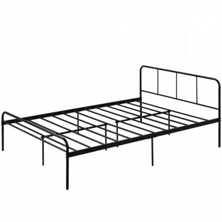 Cadru de pat Camarata, metal, negru, 145 x 205 cm - Img 1