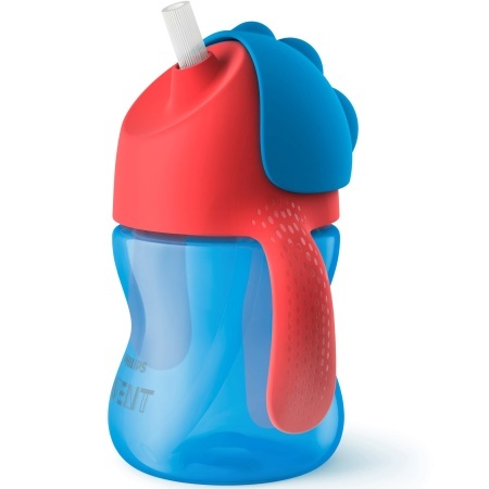 Cana cu pai Philips Avent SCF796/01, 9 luni, 200 ml, Albastru/Rosu, Resigilat, Grad A