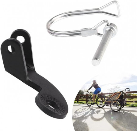 Carlig de remorcare cuplaj remorca bicicleta Kiuiom, metal, negru/argintiu