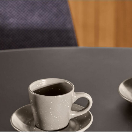 Ceasca de cafea cu farfurioara Avichai, gri inchis - Img 1