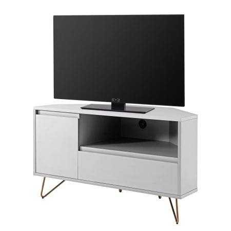 Comoda TV Loftscape, MDF/metal, alb/auriu, 100 x 58 x 50 cm