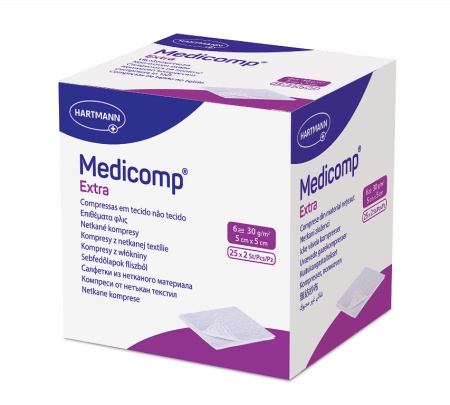 Comprese extra sterile Hartmann, Medicomp, 5 x 5 cm, Resigilat, Grad A