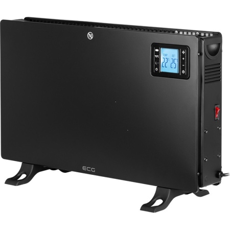 Convector electric de podea ECG TK 2080 DR negru, 2000 W, 3 trepte, termostat, LCD