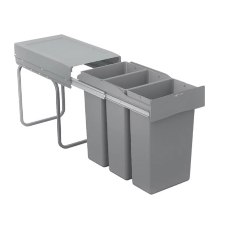 Coș de gunoi incorporabil ROTA TRIAS 30, 3 compartimente, 25,5/45/40 cm, 30L