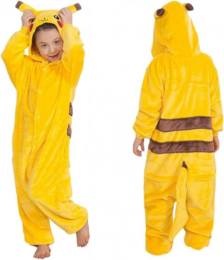 Costum de copii pentru carnaval DreamJing, poliester/bumbac, galben, marimea 140