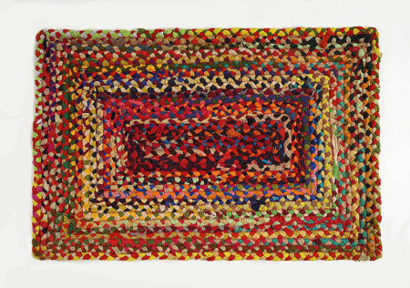 Covoras impletit India Artistic, iuta, multicolor, 61 x 91,4 cm