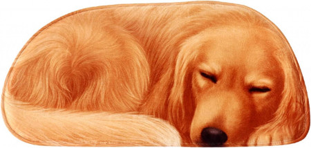 Covoras PAT JUUMG, model caine, poliester/spuma/cauciuc, maro, 40 x 85 cm