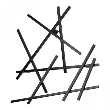 Cuier de perete Linklater, negru, 79 x 79 x 10 cm - Img 1