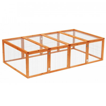 Cușcă din lemn masiv pentru iepuri sau animale mici, 48cm H x 100cm W x 181cm D - Img 1