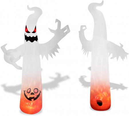 Decoratiune fantoma gonflabila iluminata pentru Halloween YIZHIHUA, poliester, multicolor, 243 cm - Img 1