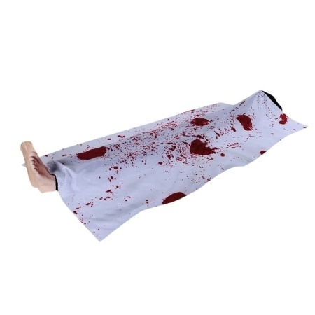 Decoratiune pentru Halloween Dead Body Zombie Sumind, polietilena, alb/rosu, 152 cm