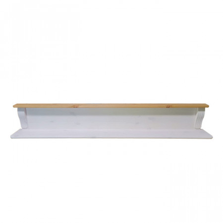 Etajera by Home Affaire, lemn masiv, alb/natur, 160 x 16 x 24 cm - Img 1