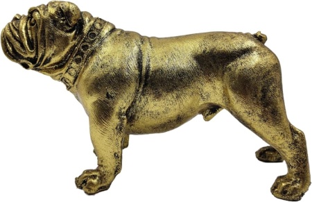 Figurina Casaido, model Bulldog, polirasina, auriu, 28,5 x 16 cm