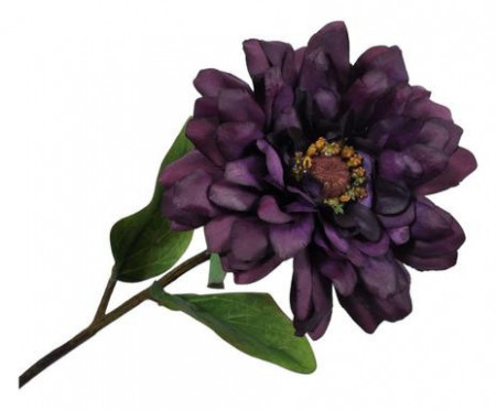 Floare artificiala Zinnia, verde/violet - Img 1