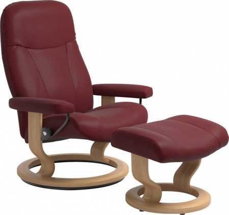 Fotoliu reclinabil cu scaun pentru picioare Garda, bordeaux/maro, 76 x 100 x 71 cm - Img 1