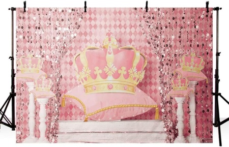 Fundal foto Mehofond, textil, roz/auriu, 210 x 150 cm