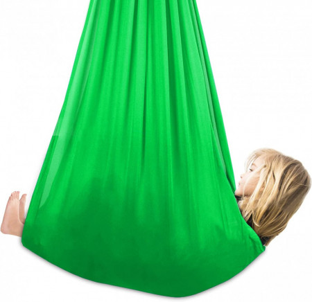 Hamac pentru copii si adolescenti Colmanda, verde, burete, 150 x 63 cm