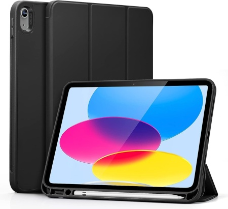 Husa de protectie flip pentru iPad generatia a 10-a 2022 Esr, silicon/piele PU, negru, 10,9 inchi