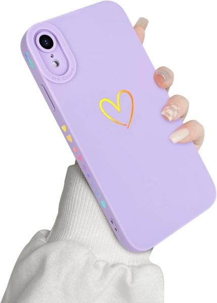 Husa de protectie pentru iPhone XR Newseego, silicon, violet/auriu, 6,1 inchi