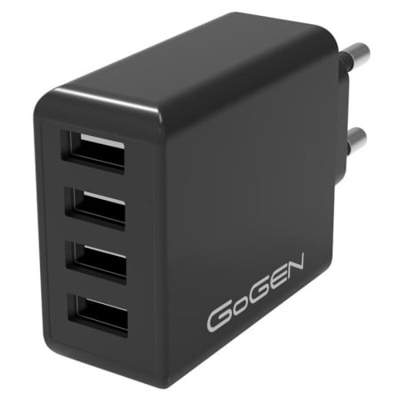 Incarcator retea GoGEN ACH400, 4 x USB 5V/6 A, 30 W, negru - Img 1