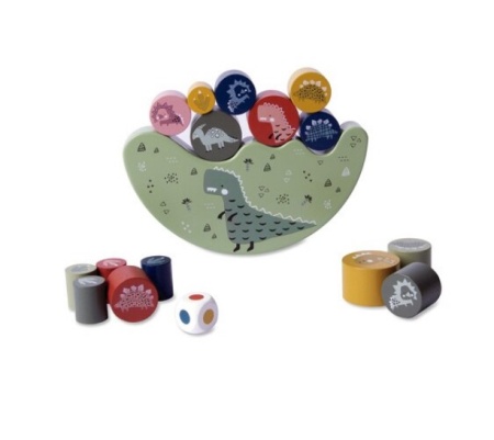 Joc arcade echilibrarea dinozaurilor, APLI Kids, Lemn, 22.7x3.5x27 cm, Multicolor