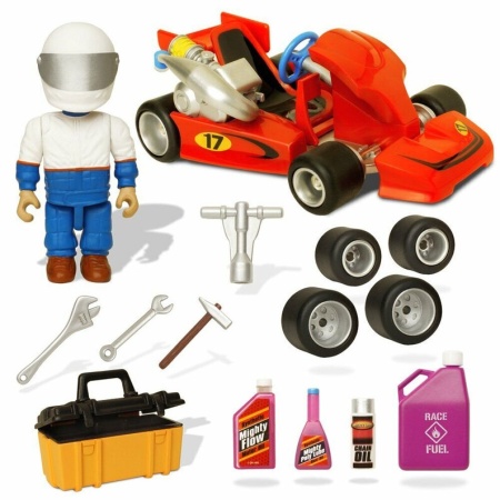 Jucărie auto, Mighty World, Ronnie Campionul Go-Kart, set cu figurina și accesorii, vintage