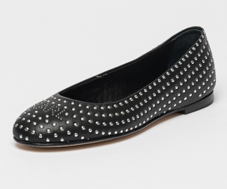 Karl Lagerfeld, Balerini cu tinte, Negru, Argintiu, 37, Resigilat, Grad B