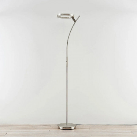 Lampadar Darion, LED, metal/sticla, transparent/argintiu, 31 x 41,7 x 180 cm