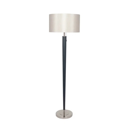 Lampadar Mease, metal/textil, negru/argintiu, 160 x 46 x 46 cm