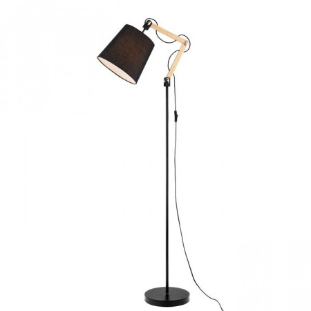 Lampadar Tedder 150 cm, abajur negru/ baza negru - Img 1