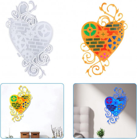Matrita pentru decoratiune inima Koonafy, silicon, alb, 20,5 x 30,6 x 1 cm