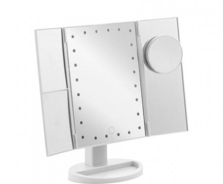 Oglinda de machiaj Paula, LED, alb, 29 x 18,5 x 7 cm - Img 1