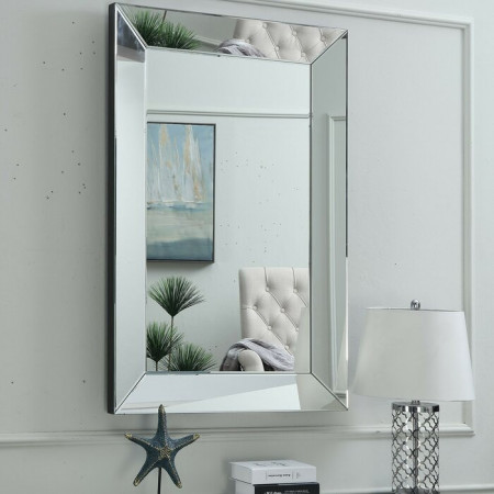 Oglindă de perete Abalone, argintie, 120 x 80 x 5 cm - Img 1