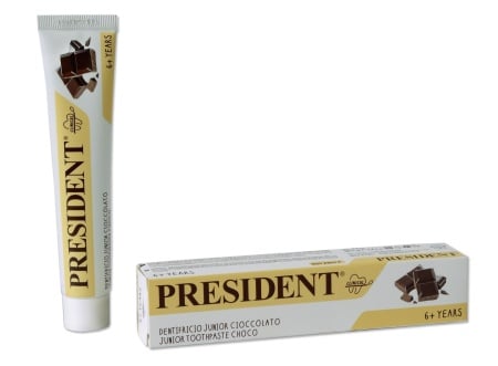 Pasta de dinti PresiDent Junior, pentru copii (6+), aroma de ciocolata 50ml