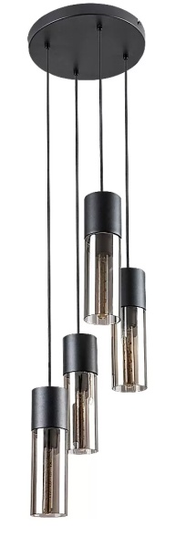 Pendul Rabalux Ronno, 4xE27, negru, ON-OFF