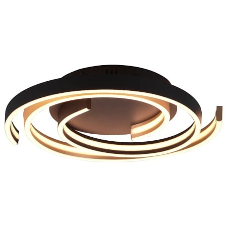 Plafoniera Caya, LED, metal/plastic, negru/auriu, 50 x 9 cm