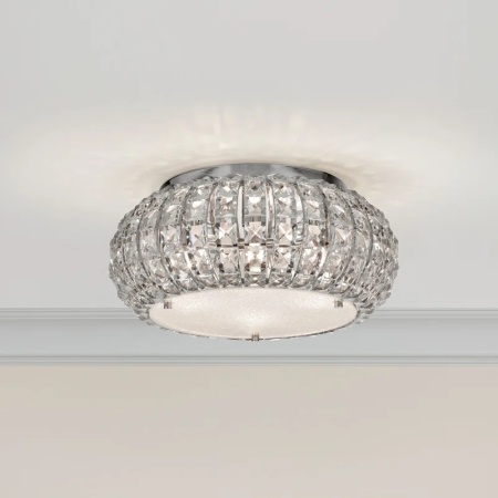 Plafoniera Maher, 4 lumini, acril/metal, transparent, 16,5 x 36 x 36 cm