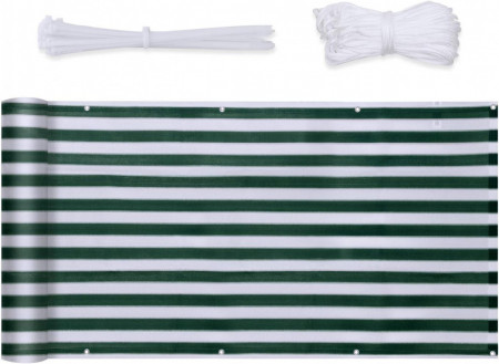 Prelata pentru balcon Sekey, polietilena/metal, verde/alb 90 x 300 cm