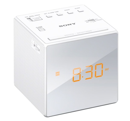 Radio cu ceas Sony ICFC1W, Alb, Resigilat, Grad A