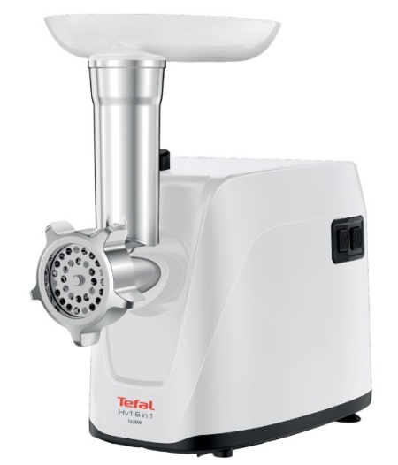 RESIGILAT – MASINA DE TOCAT TEFAL NE113135, Putere 1600W, 1.9kg/min, Accesoriu pentru rosii, 3 site metalice, Conuri pentru razuit, Functie reverse, Alb